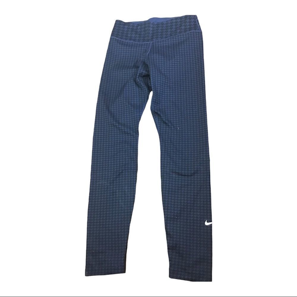 NIKE. Women's Dri-Fit One Icon Clash Navy Houndstooth Leggings